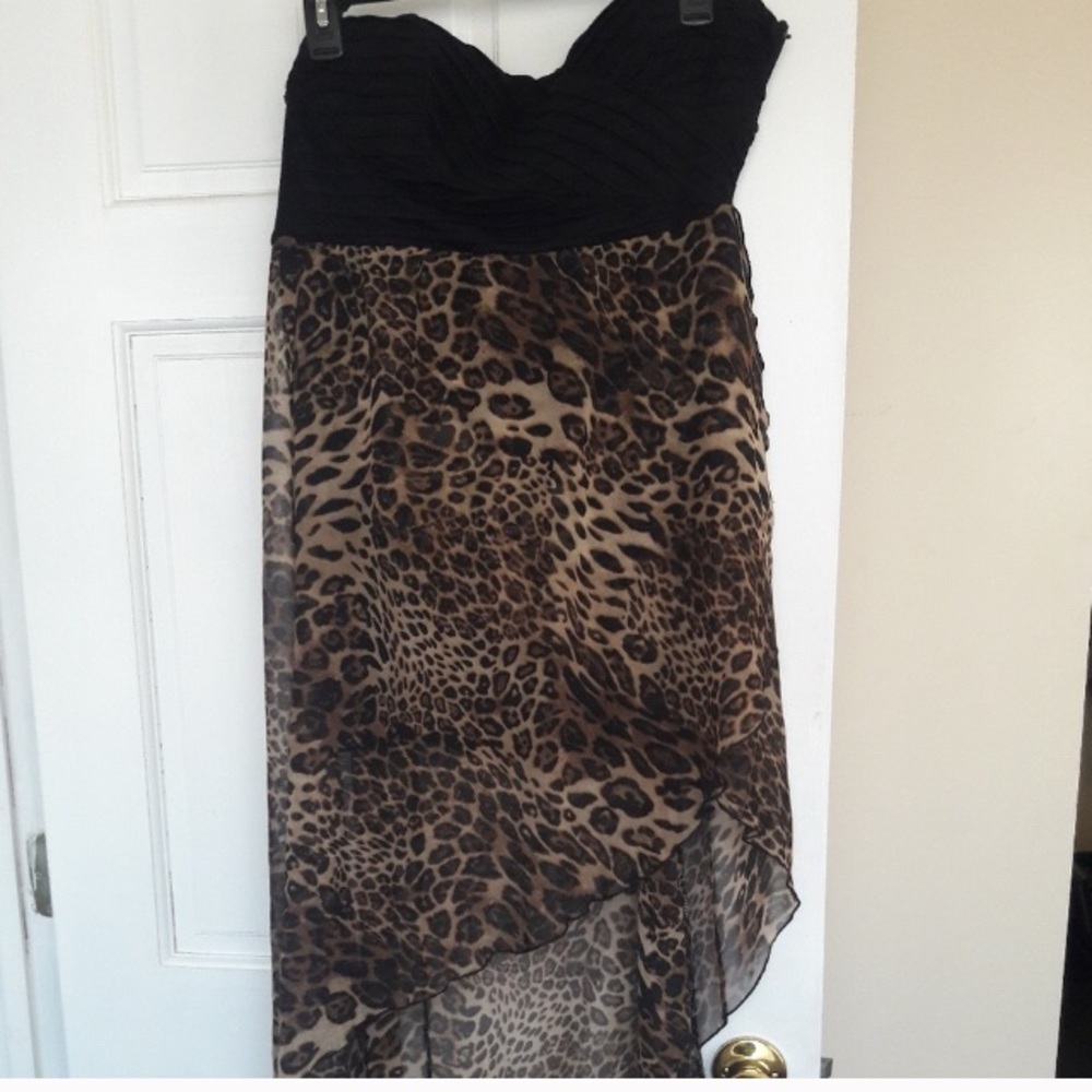 Casting High-Low Strapless Chetah Dress
